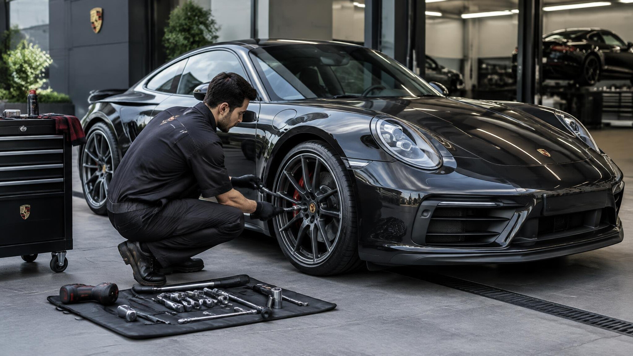 luxury sports car parked