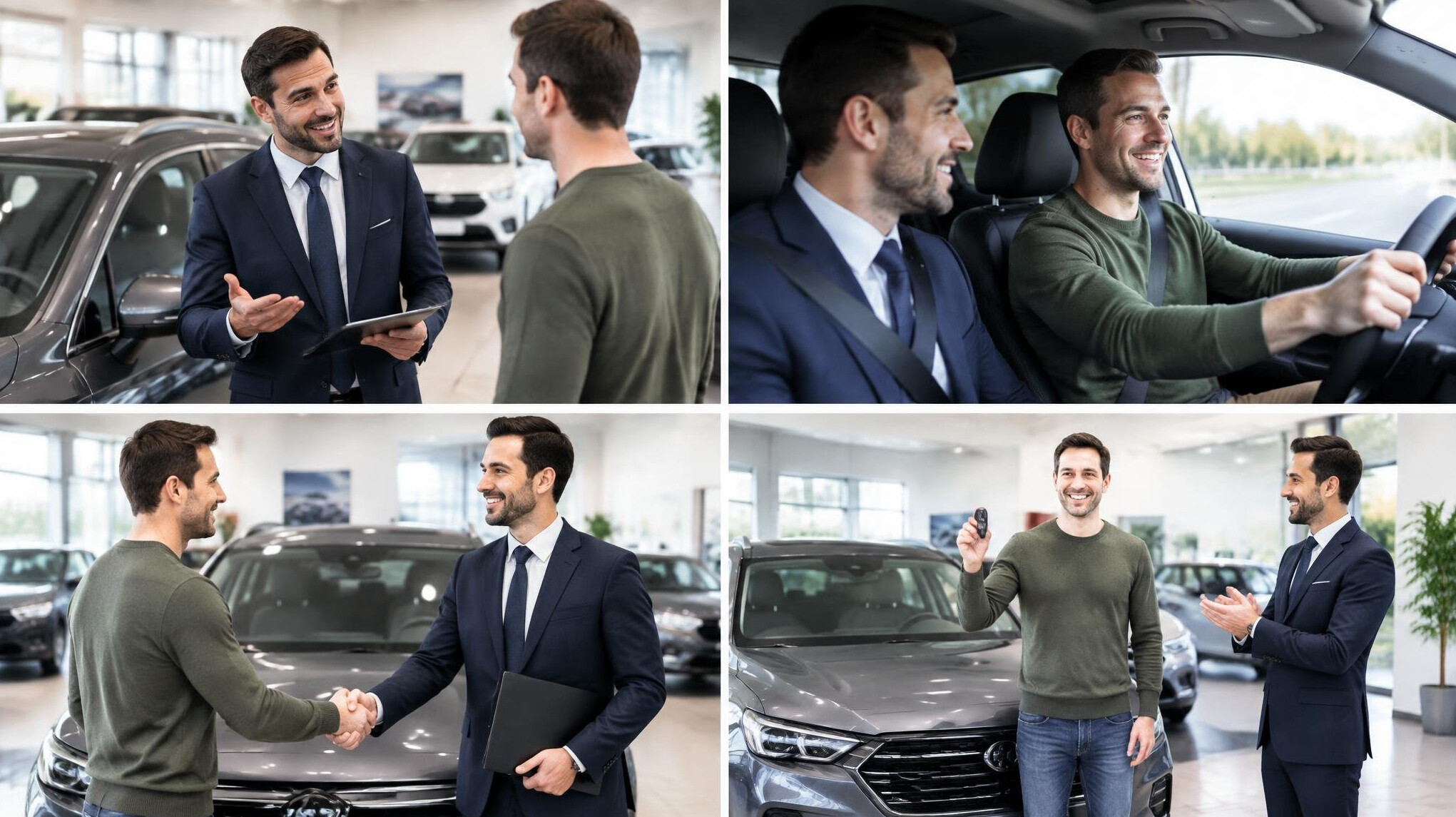 car salesman talking to customer
