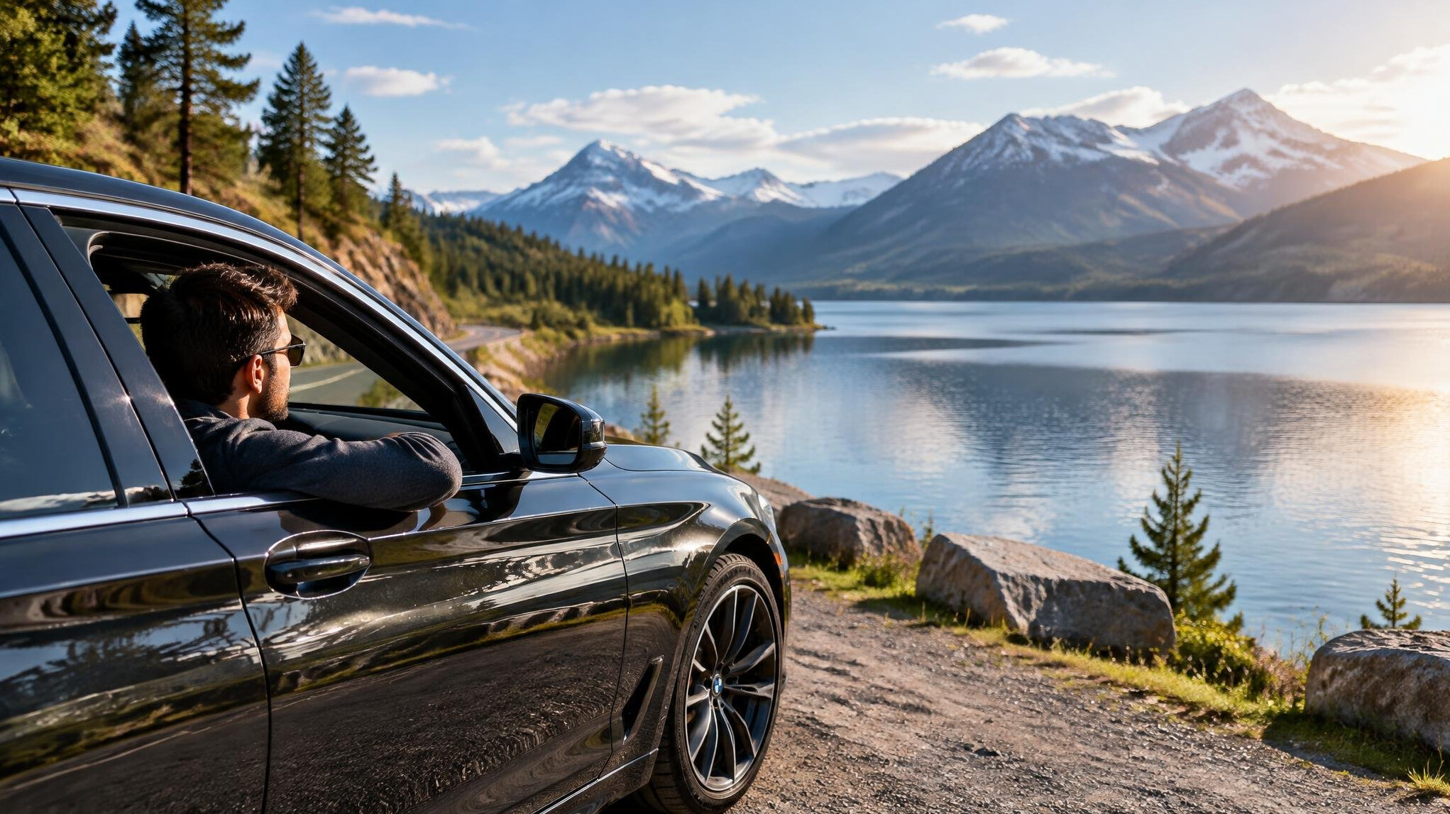 driver enjoying scenic view